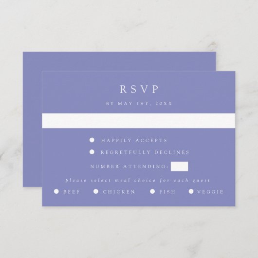 Purple Coordinate Wedding RSVP Card (Voorkant / Achterkant)