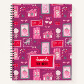 Purple Coquette aesthetic girly whimsical pattern Notitieboek (Voorkant)