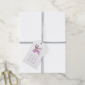 Purple Coquette Bow Baby Shower Cadeaulabel (Met Touw)
