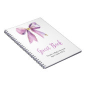 Purple Coquette Bow Baby Shower Guest Book Notitieboek (Rechterzijde)