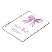 Purple Coquette Bow Baby Shower Guest Book Notitieboek (Linkerzijde)