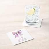 Purple Coquette Bow Baby Shower Kartonnen Onderzetters (Insitu)