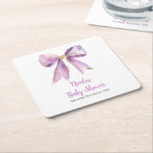 Purple Coquette Bow Baby Shower Kartonnen Onderzetters (Schuin)