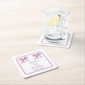 Purple Coquette Bow Birthday Party Kartonnen Onderzetters (Insitu)