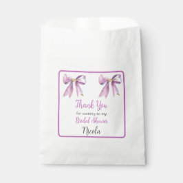 Purple Coquette Bow Bridal Shower Bedankzakje