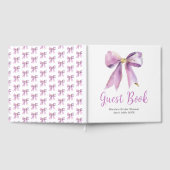Purple Coquette Bow Bridal Shower Guest Book Gastenboek (Volledig)