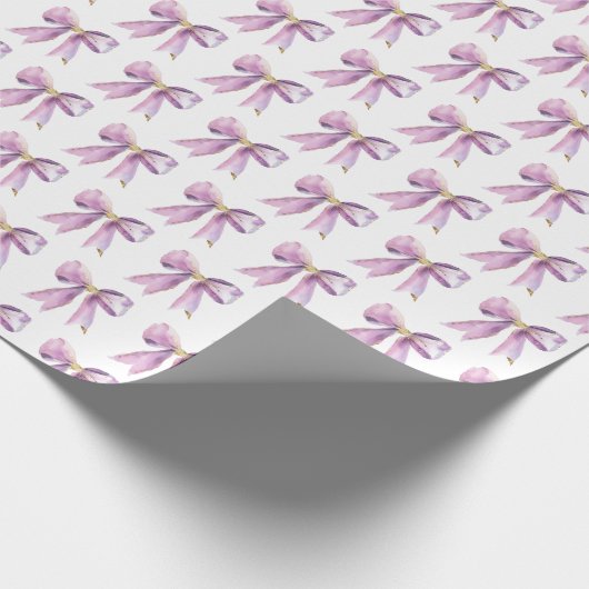Purple Coquette Bow Cadeaupapier (Hoek)