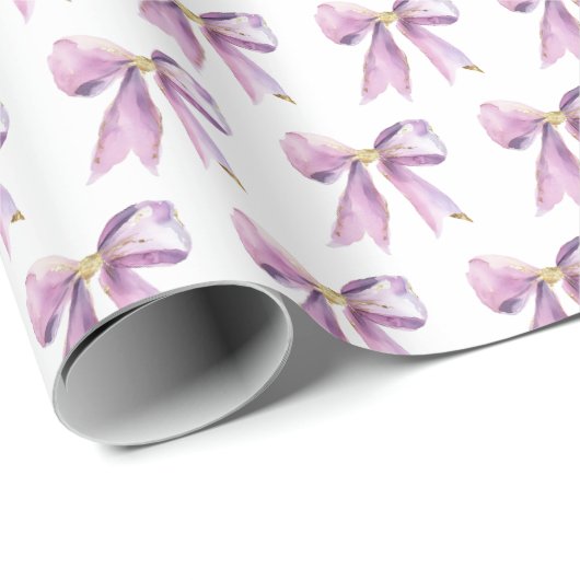 Purple Coquette Bow Cadeaupapier (Rol Hoek)