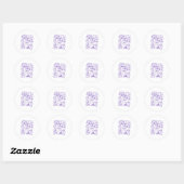 Purple Coquette Bow Cheer Game Day Doodle Touchdow Ronde Sticker (Vel)