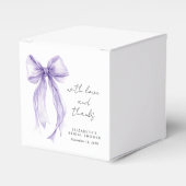 Purple Coquette Bow Watercolor Bridal Shower Bedankdoosjes (Voorkant Zijde)