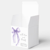 Purple Coquette Bow Watercolor Bridal Shower Bedankdoosjes (Geopend)