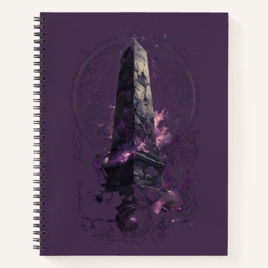 Purple Cosmic Obelisk Occult Dark Art Notitieboek (Voorkant)