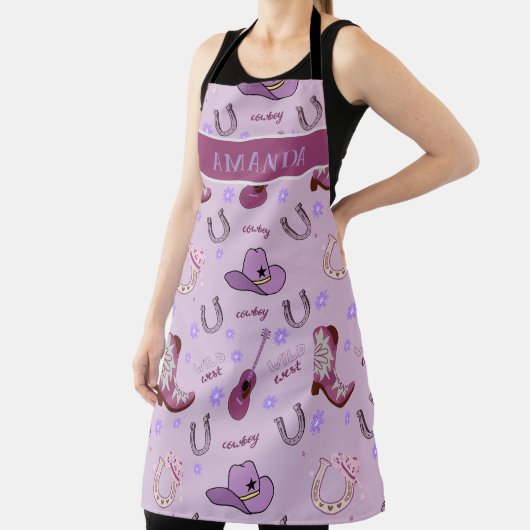 Purple Cowboy Wild West All over print Pattern Schort (Insitu)