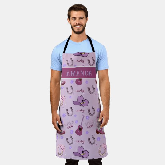 Purple Cowboy Wild West All over print Pattern Schort (Gedragen)