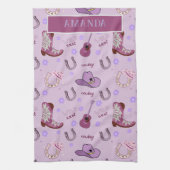 Purple Cowboy Wild West All over print Pattern Theedoek (Verticaal)