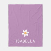 Purple Cozy Daisy Name Girl Fleece Deken (Voorkant)