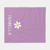 Purple Cozy Daisy Name Girl Fleece Deken (Voorkant (Horizontaal))