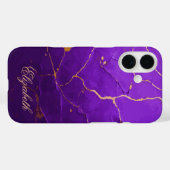 Purple Cracked Texture Case-Mate iPhone Case (Achterkant (horizontaal))