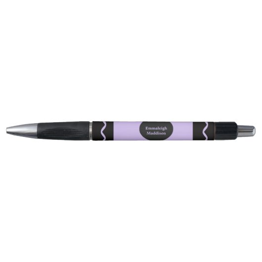 Purple Crayon Wrap Monogram Name Pen (Voorkant)