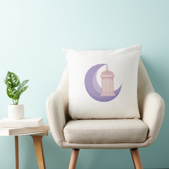Purple Crescent & Lantern Pillow  Kussen (Stoel)