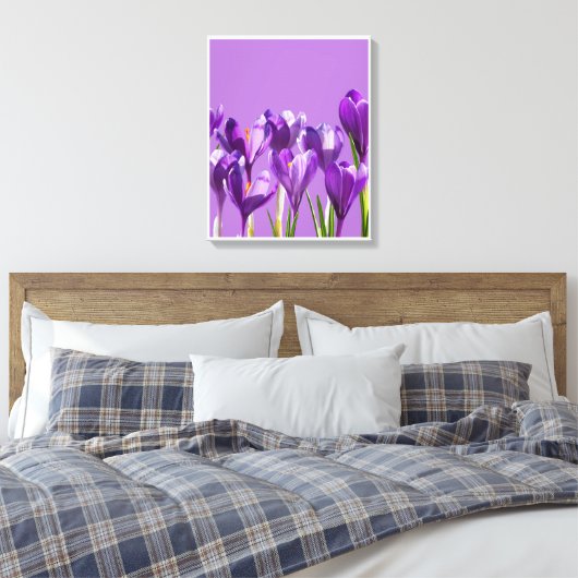 Purple Crocus Awakening Canvas Afdruk (Insitu (Slaapkamer))