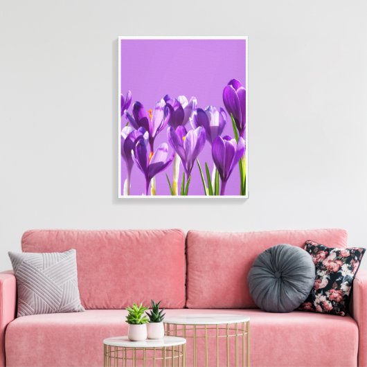 Purple Crocus Awakening Canvas Afdruk (Insitu (Woonkamer))