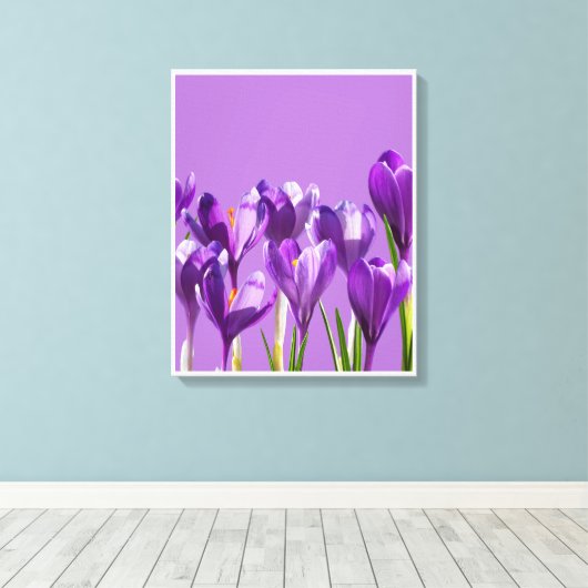 Purple Crocus Awakening Canvas Afdruk (Insitu (Houten vloer))