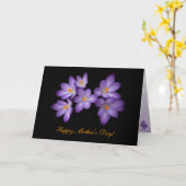 Purple Crocus Mother's Day Kaart (Gele Bloem)