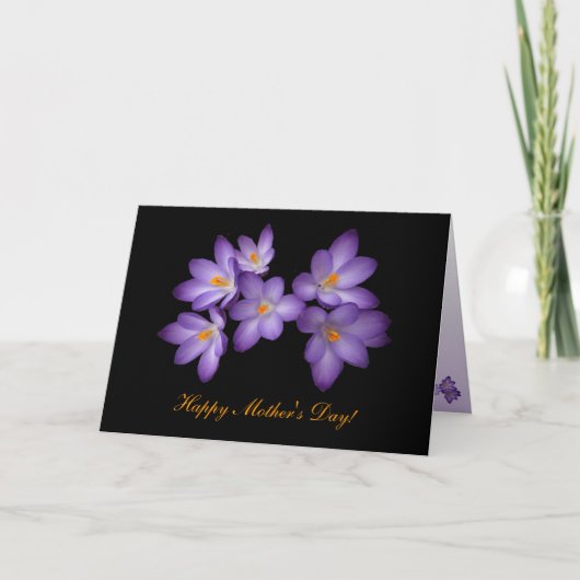 Purple Crocus Mother's Day Kaart (Voorkant)