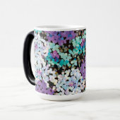 Purple Crystal Floral Blooms Magische Mok (Voorkant links)