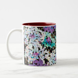 Purple Crystal Floral Blooms Tweekleurige Koffiemok