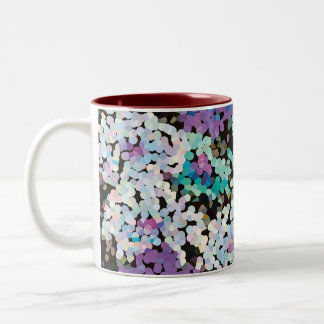 Purple Crystal Floral Blooms Tweekleurige Koffiemok