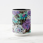 Purple Crystal Floral Blooms Tweekleurige Koffiemok (Center)