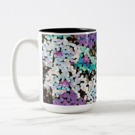 Purple Crystal Floral Blooms Tweekleurige Koffiemok