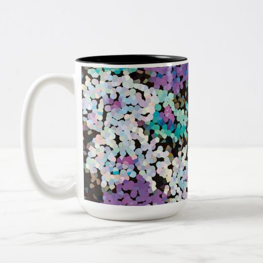 Purple Crystal Floral Blooms Tweekleurige Koffiemok (Links)