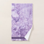 Purple crystal Monogram Name Marble Custom Bad Handdoek (Handdoek)