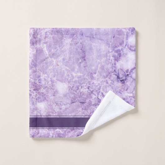 Purple crystal Monogram Name Marble Custom Bad Handdoek (Wasdoekje)
