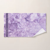 Purple crystal Monogram Name Marble Custom Bad Handdoek (Handdoek)