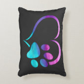 Purple Cyan Dog paw Print Heart  Accent Kussen (Voorkant(Verticaal))