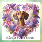 Purple Dachshund Floral Heart Raamsticker (Vel 3)