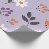 Purple Daisy Floral Pattern - Seamless Botanical  Cadeaupapier (Hoek)