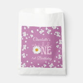 Purple Daisy Wild One 1st Birthday Bedankzakje (Voorkant)