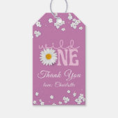 Purple Daisy Wild One 1st Birthday  Cadeaulabel (Voorkant)