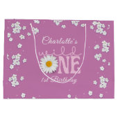 Purple Daisy Wild One 1st Birthday  Groot Cadeauzakje (Achterkant)