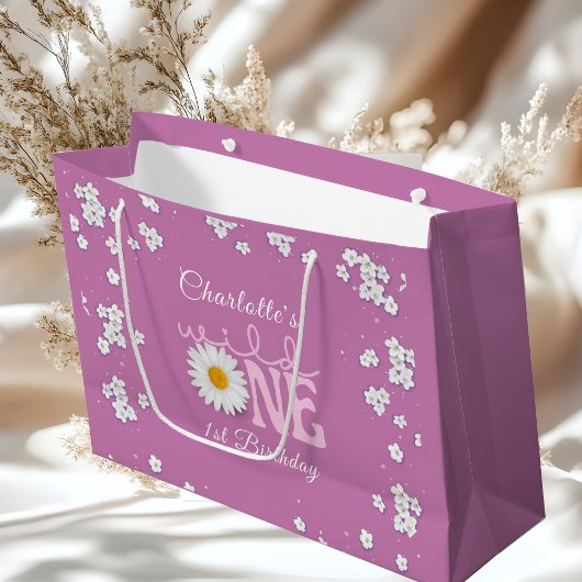 Purple Daisy Wild One 1st Birthday  Groot Cadeauzakje