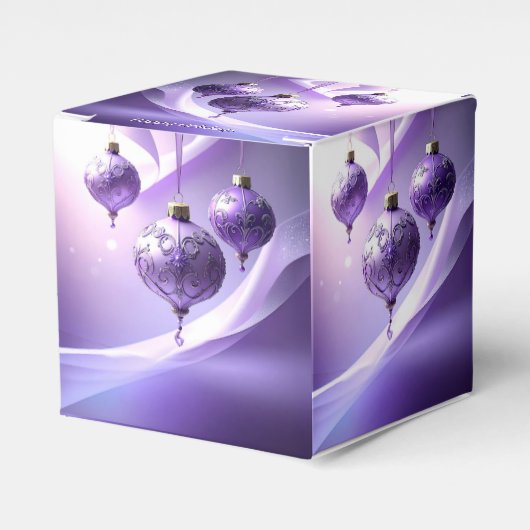 Purple Decorative Christmas Ball Holiday Favor Box Bedankdoosjes (Voorkant Zijde)