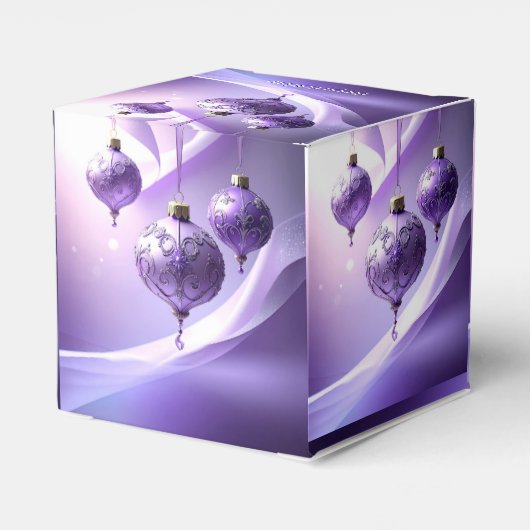 Purple Decorative Christmas Ball Holiday Favor Box Bedankdoosjes (Achterkant)