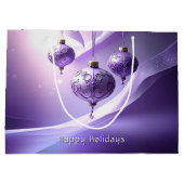 Purple Decorative Christmas Ball Holiday Gift Bag Groot Cadeauzakje (Achterkant)