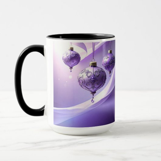 Purple Decorative Christmas Ball Holiday Mug Mok (Links)