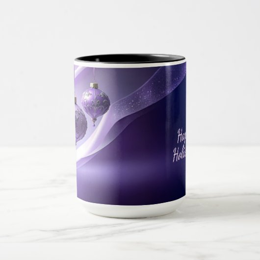 Purple Decorative Christmas Ball Holiday Mug Mok (Midden)